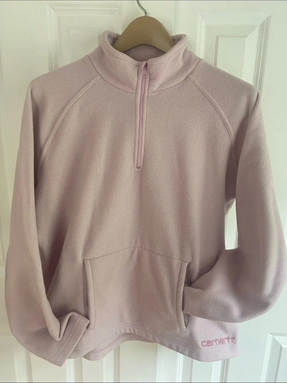 Carhartt Women's Light Pink Half-Zip Fleece Pullover